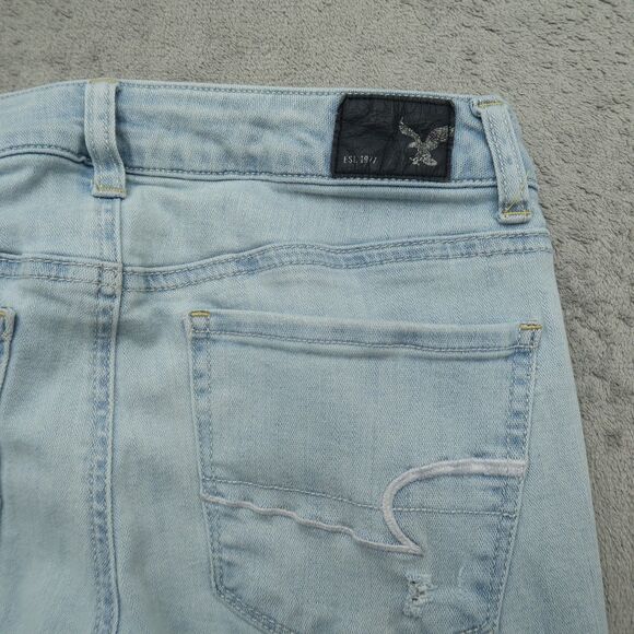 American Eagle Jeans Women's Size 4 Blue Low-Rise Skinny 29" Inseam Distressed - Picture 15 of 16